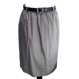 Alfred Dunner Womens Straight Skirt Blue White Houndstooth Belted Petites 6P New
